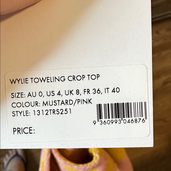 NWT ZIMMERMAN Wylie French terry crop top - Picture 5 of 5